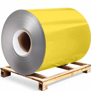 Сталь оцинкованная 0,5х1250х3000 мм RAL 1018 светло-желтый Грунт обр.стороны / защ.пленка
