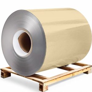 Сталь оцинкованная 0,7х1250х3000 мм RAL 1014 бежевый Грунт обр.стороны / защ.пленка